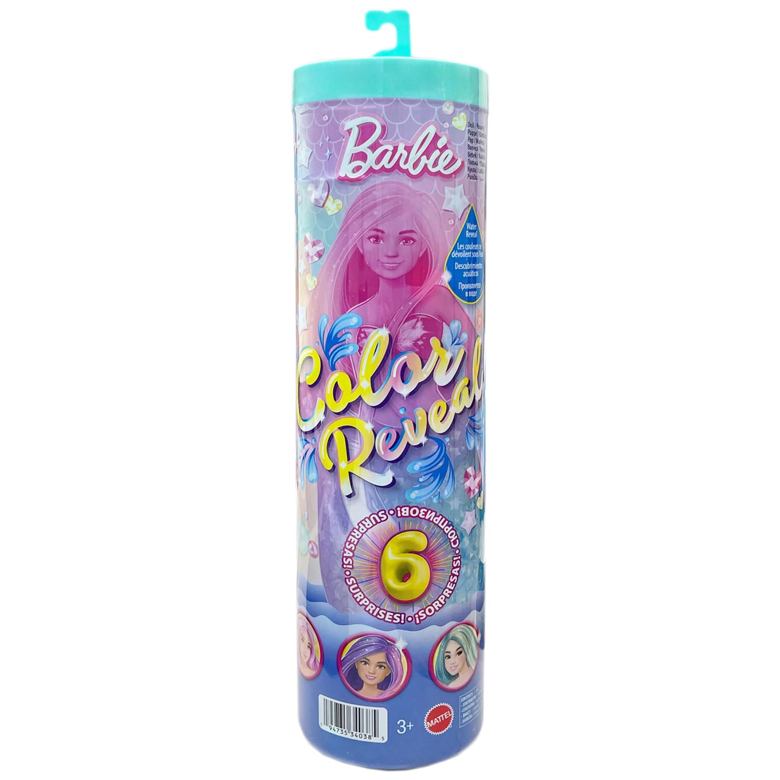 Amazon.com: Barbie Mattel JFV58 Colour Reveal Mermaid, 3 Surprise